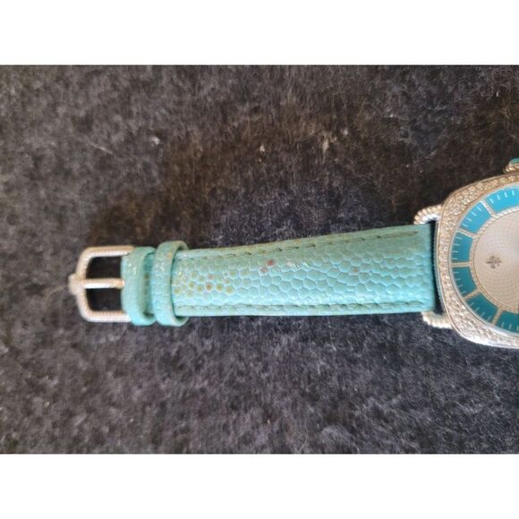 Judith Ripka Silver-tone Sleeping Beauty Turquoise Leather Ladies Watch - Picture 4 of 5